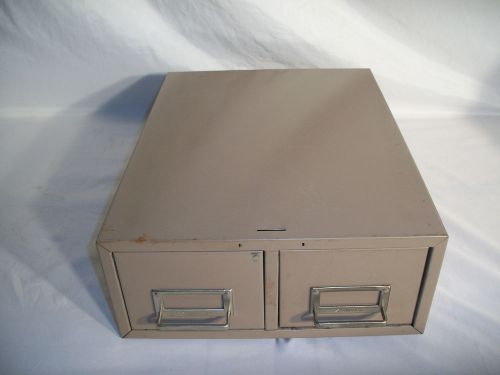 1960s Mid Century Modern 2 Drawer Steelmaster Index Card File Cabinet Ind.