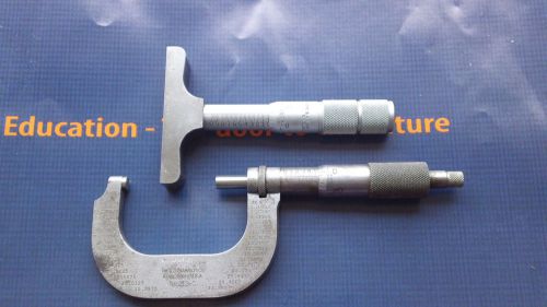 OUTSIDE MICROMETER STARRETT 1-2&#039;&#039; &amp; DEPTH MICROMETER