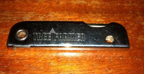 VINTAGE LOGGING FORESTRY EQUIPMENT ADVERTISING TREE FARMER KEYCHAIN POCKET KNIFE