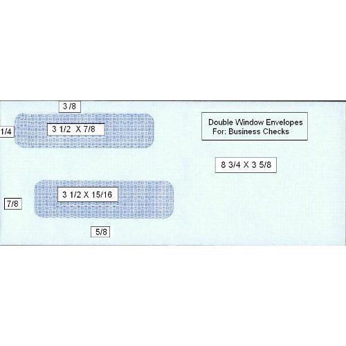 500 Quickbooks Double Window Security Check Envelopes - Designed for Checks, New