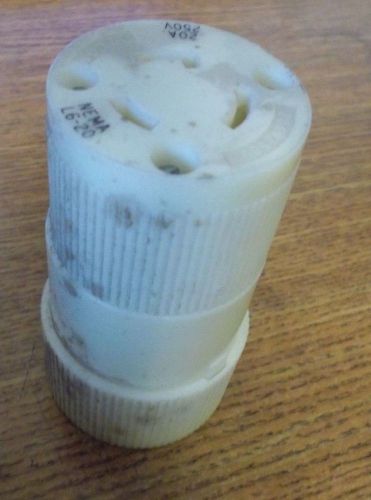 USED NYLON 20A 250V LOCKING PLUG CONNECTOR NEMA L6-20