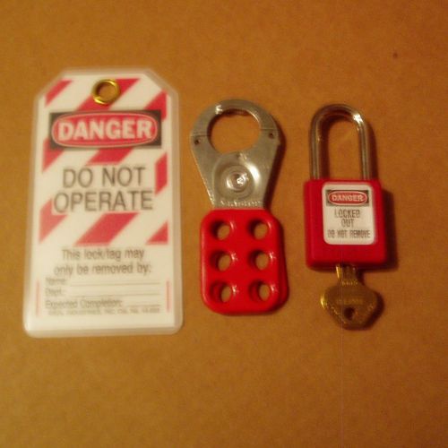 1 new master lock 400kared safety lockout padlock, red for sale