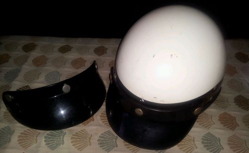 Vintage seer police motorcicle helmet &amp; extra face shield super seer corp s1602 for sale