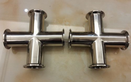 3a standard sanitary stainless steel clamp 4-way cross,size:1.5