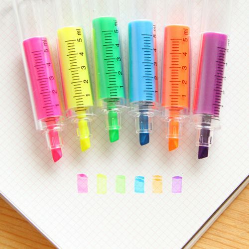 Fancy 1X Stationery Fluorescent Needle Tube Highlighter Marker Writer Pen ABCA