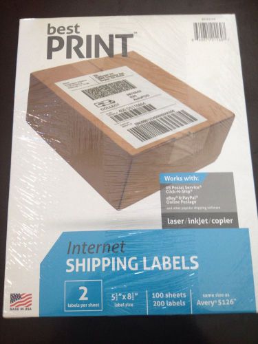 200 Half Sheet Self Adhesive Shipping Labels 8.5 X 5.5 Uses # 5126 Template