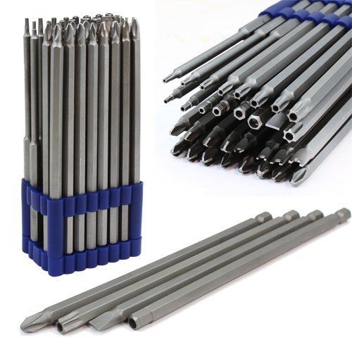 Xtremepowerus 32pc extra long security bit set tamper proof torx star tri wing for sale