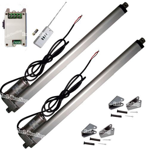 2PCS 450mm 18&#034; Stroke 1500N 330lbs DC12V Linear Actuators &amp;Wireless Control Kits