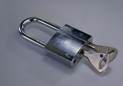 Abloy pl330n protec  brass padlock shackle clearance 50mm . 2 keys for sale