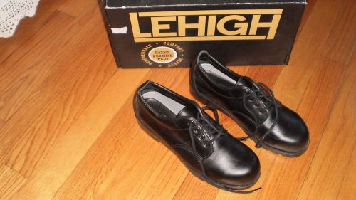 LEHIGH WOMEN&#039;S BLACK LEATHER OXFORD  STEEL TOE SAFETY SHOE SIZE 5.5 M