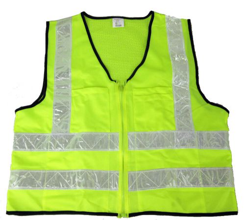 (9) medium lime safety vest class 2 with pockets- lot of 9 for sale