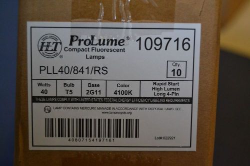 10 NEW 109716 PLL40/841/RS HALCO PROLUME CF LAMPS  T5 2G11 4100K LONG 4-PIN