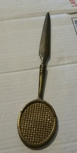 Brass Tennis Raquet Letter Opener 10&#034;