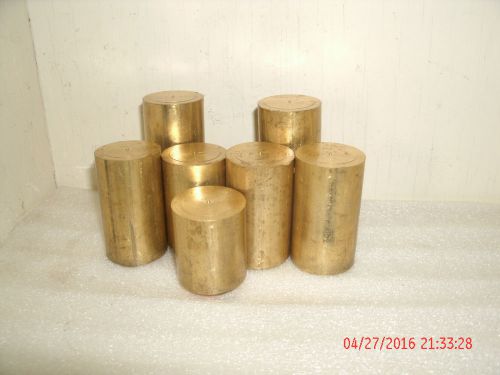 5/8 &#034;  Brass round bar ends, bar stock 7 pcs.  FREE Freight