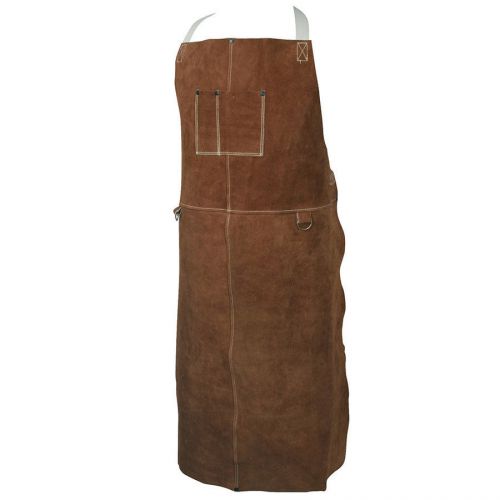 Caiman 5148 Welding Apron, Bib Style Welding Apparel, Genuine Cowhide, 48&#034; Long