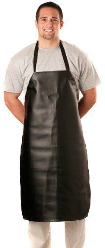 Heavy Duty Vinyl Waterproof Apron Black 39&#034; Long 26&#034; Wide Protect Safety Strap