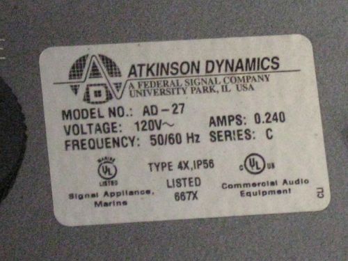 Atkinson Dynamics AD-27 Intercom Series C # 5