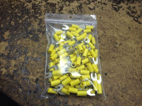 Pkg/100 Thomas &amp; Betts STA-KON RC1147 FORK CONNECTOR TERMINAL 12-10 AWG #8 Bolt