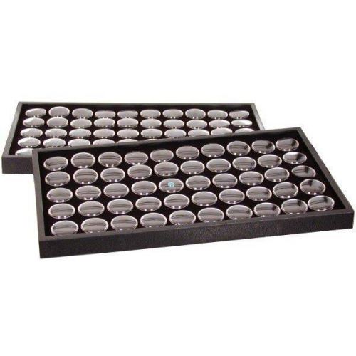 100 black foam gem jars &amp; 2 travel display trays for sale