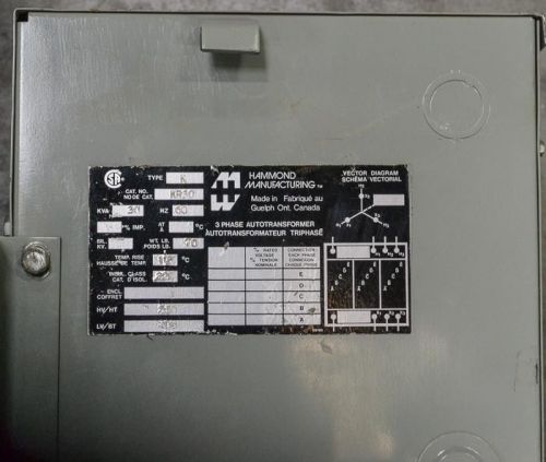 Hammond Transformer 30KVA 3PH