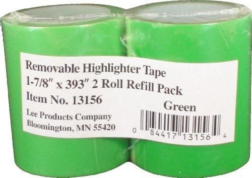 Lee removable highlighter tape, 1-7/8&#034; wide x 393&#034; long, 2-roll refill pack, for sale