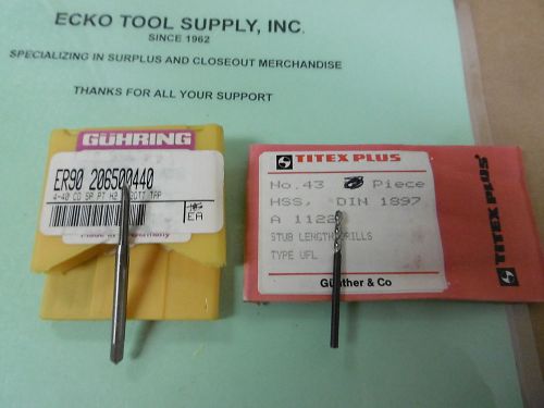 Spiral point tap 4-40 h2 2flt semi btm / with#43 screw mach drl new germany$4.75 for sale
