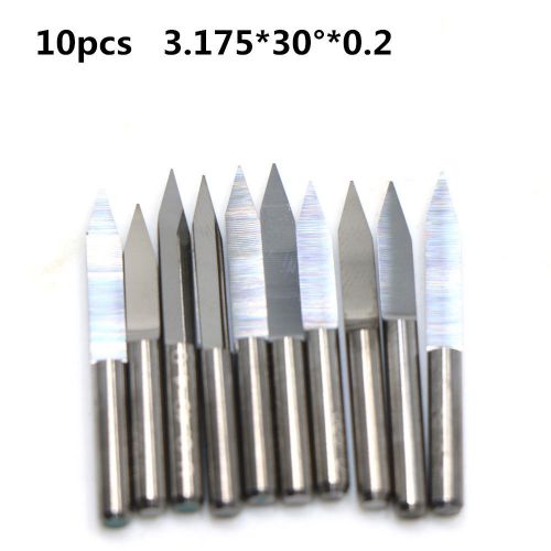 10x 3.175mm Shank Carbide PCB Engraving Bits CNC Router Tool 30 Deg 0.2mm