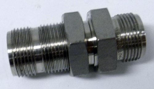 SWAGELOK STAINLESS 1/2&#034; COMPRESSION STRAIGHT MALE BULKHEAD BULK HEAD FITTING