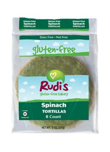 Rudis Bakery Gluten Free Spinach Tortillas, 9 Oz