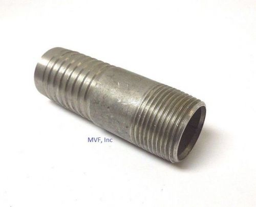 HOSE BARB REDUCING FOR 1-1/4&#034; ID HOSE x 1&#034; MALE NPT 304SS KC NIPPLE  &lt;SF125100SS