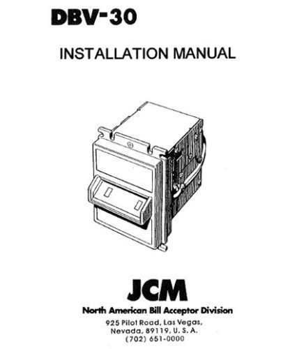 JCM DBV-30 Installation manual (8 Pages)