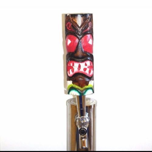 Custom Carved Fury Tiki Luau Beer Tap Red Eye Fire Kegerator Brew Ale Coconut