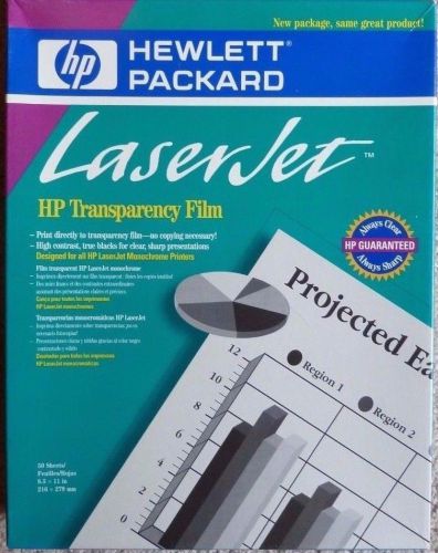 NEW HP Hewlett Packard Premium Inkjet Transparency Film 50 Sheets 8 1/2&#034; x 11&#034;