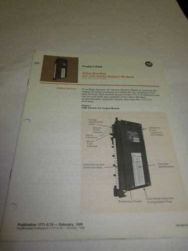 Allen bradley output module product data manual, used for sale