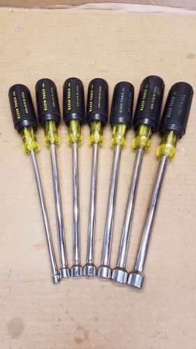 KLEIN TOOLS 647 6 In. Shank Cushion-Grip Nut-Driver Set 7 Pcs