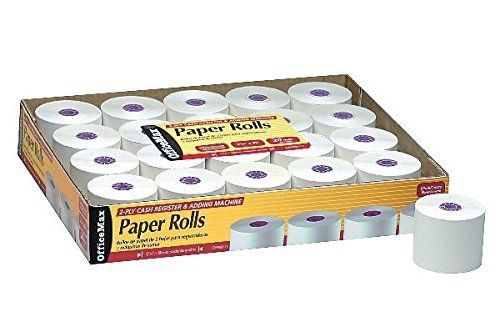 OfficeMax Add Machine/Register Paper Rolls 2-1/4&#034;x85&#039;, 2-Part White/Canary;