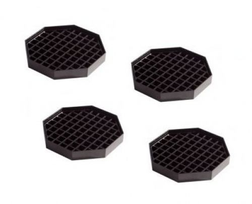 (4 pack) chefland 6&#034; x 6&#034; drip tray black plastic octagonal shape for sale