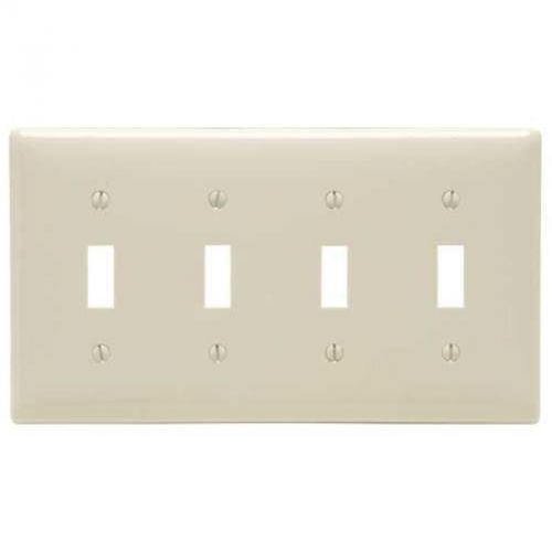 Wallplate toggle 4-gang almond hubbell electrical products np4la 883778118333 for sale