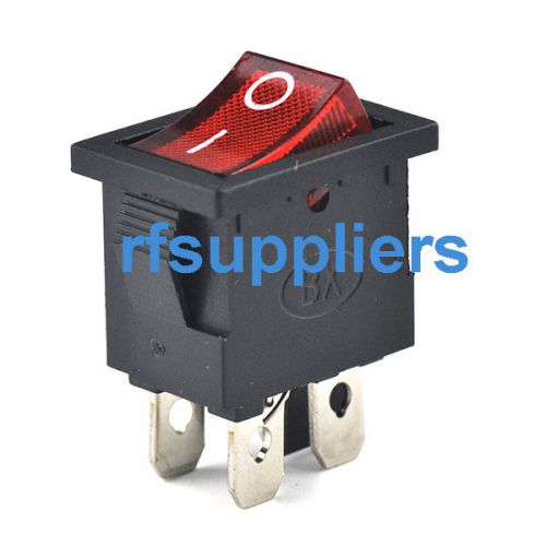 50x rocker switch,switch with light, power switch, black switch,250vac/6a ,4pin for sale