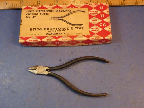 Rare UTICA DROP FORGE &amp; TOOL Corp.  # 47 - 4&#034; Diagonal Pliers - in Original Box