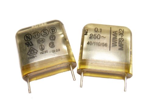 WIMA MP3-X2 Metalized Paper RFI Capacitors 0.1uf 250vac