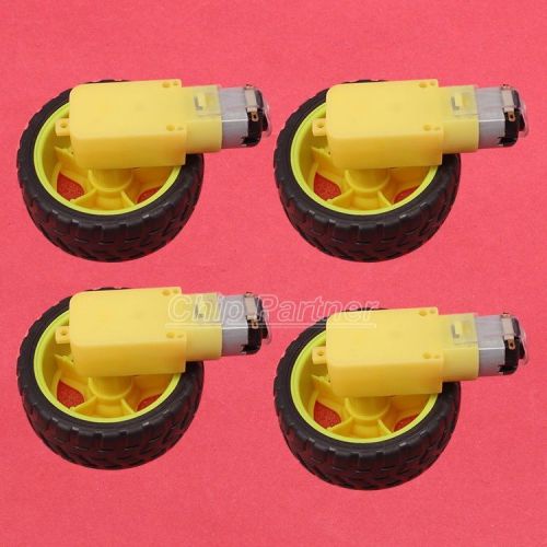 4PCS 3V-6V DC Hobby Motor Type TT Homotaxial 1:120 Gear motor with Wheel