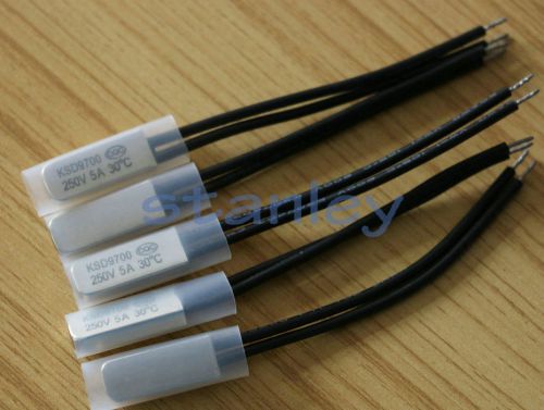 4pcs Bimetal Temperature Controller Switch Thermostat 30C N.C KSD9700 250V 5A