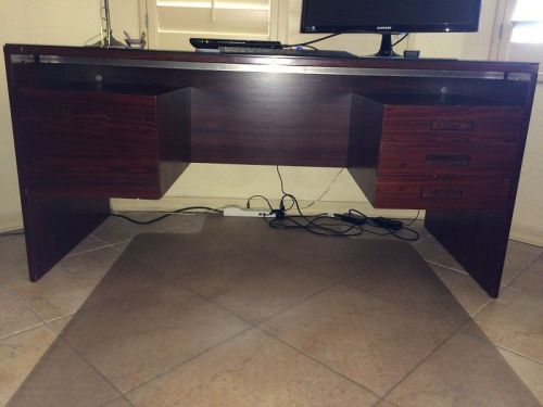 Vintage Danish Rosewood Laminate Executive Floating Desk+Glass Top SCOTTSDALE AZ