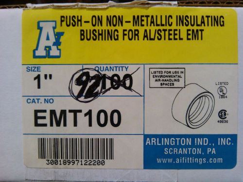 Arlington 1&#034; push-on non-metallic insulating bushings emt100 1 box of 92 for sale