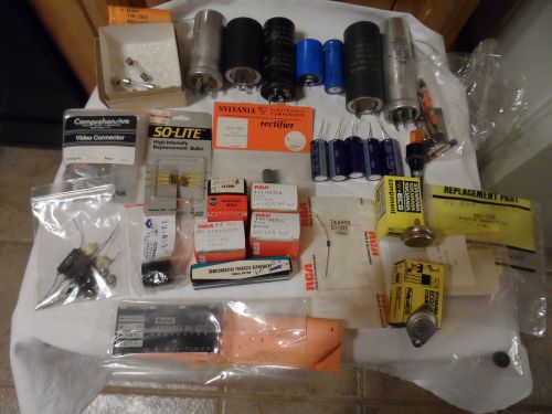 MIXED LOT OF ELECTRONIC COMPONENTS CAPACITORS RESISTORS PARTS ETC