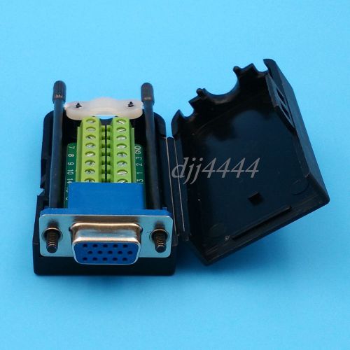 DB15 VGA Female 3 Rows 15 Pin Plug Breakout Terminals Screw Type DIY Connector