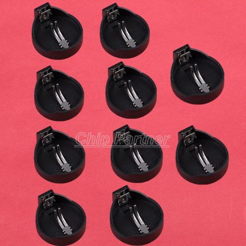 10pcs cr2025 cr2032 button coin cell battery socket holder case black for sale