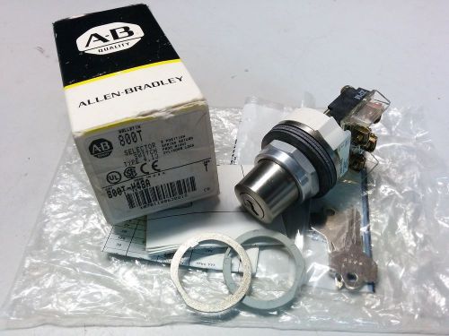 ALLEN BRADLEY 800T-H48A CYLINDER LOCK SELECTOR SWITCH 2 POS SPRING RTN SER T NIB