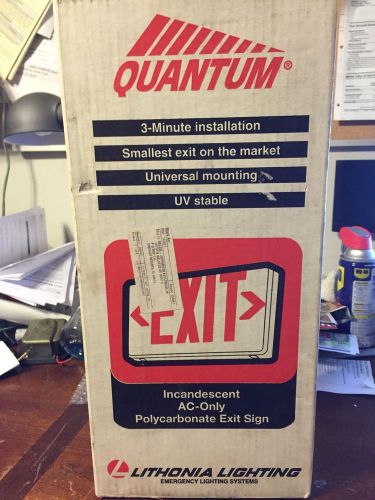 Lithonia Lighting AC Exit Sign QMSW3R/G 120V NEW